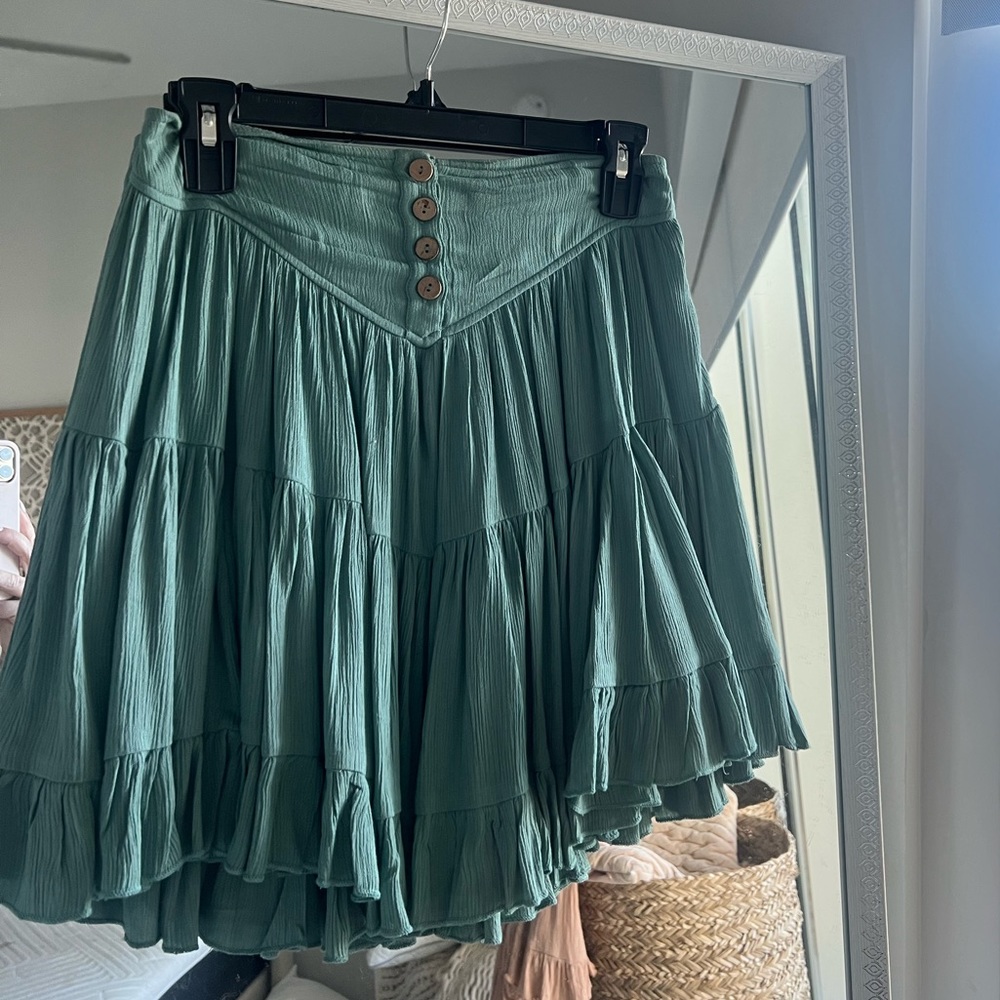 Free People green skirt